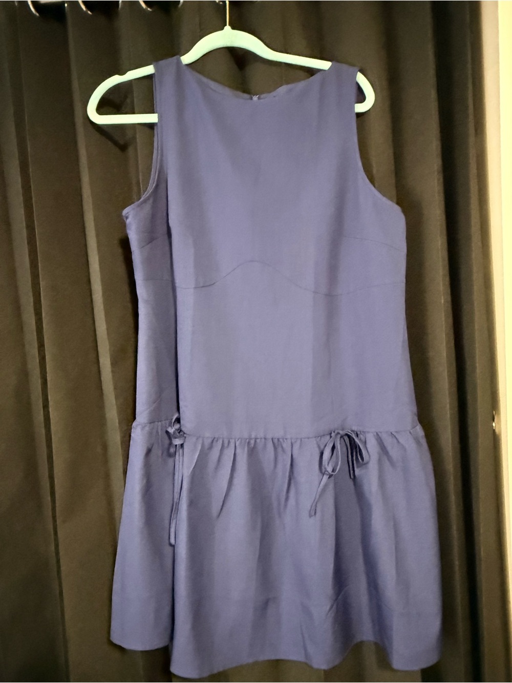 Sleeveless Navy Tiered Midi Dress with Side Ties